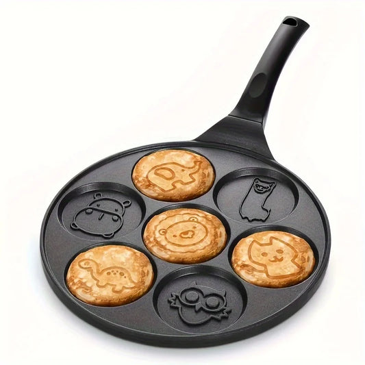 7-Hole Mini Non-Stick Pancake Pan – Aluminum Breakfast Mold for Eggs, Pancakes & Crepes