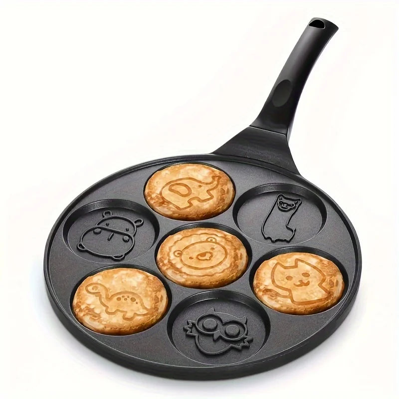 7-Hole Mini Non-Stick Pancake Pan – Aluminum Breakfast Mold for Eggs, Pancakes & Crepes