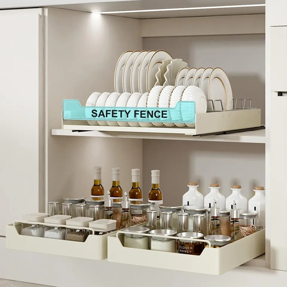 Pull-Out Cabinet Organizer Slide-Out Dish Drying Rack Under-Sink Storage