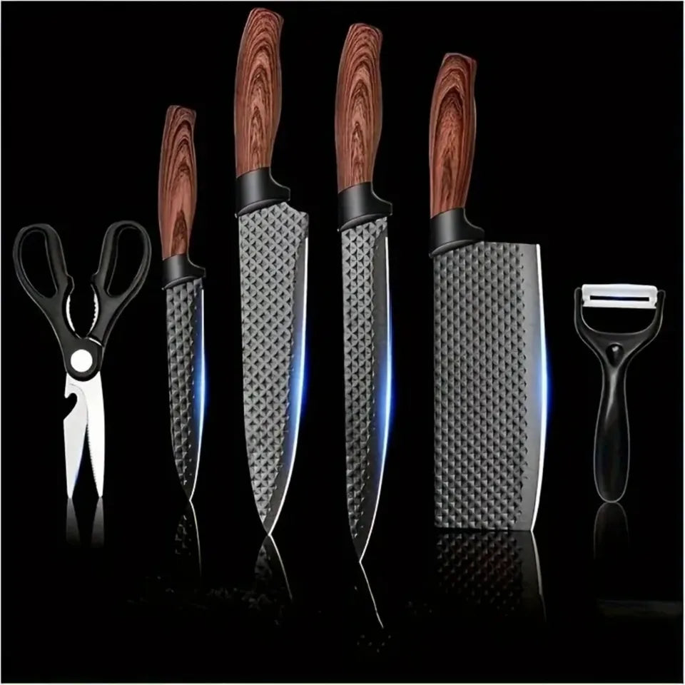 6-Piece Stainless Steel Knife Set for Meat & Veggies—Multi-Functional Kitchen Tools