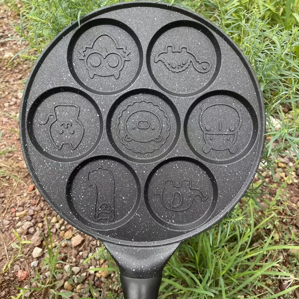 7-Hole Mini Non-Stick Pancake Pan – Aluminum Breakfast Mold for Eggs, Pancakes & Crepes