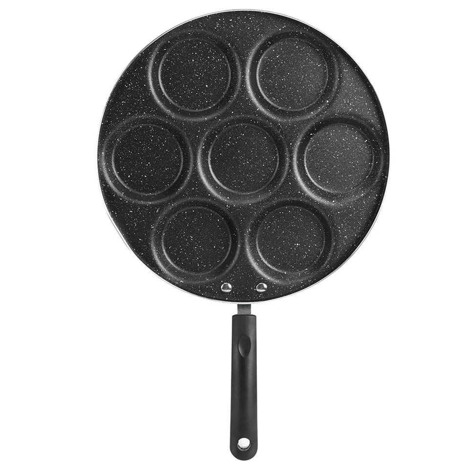 7-Hole Non-Stick Frying Pan – Egg, Burger & Breakfast Mold Cookware for Easy Home Cooking