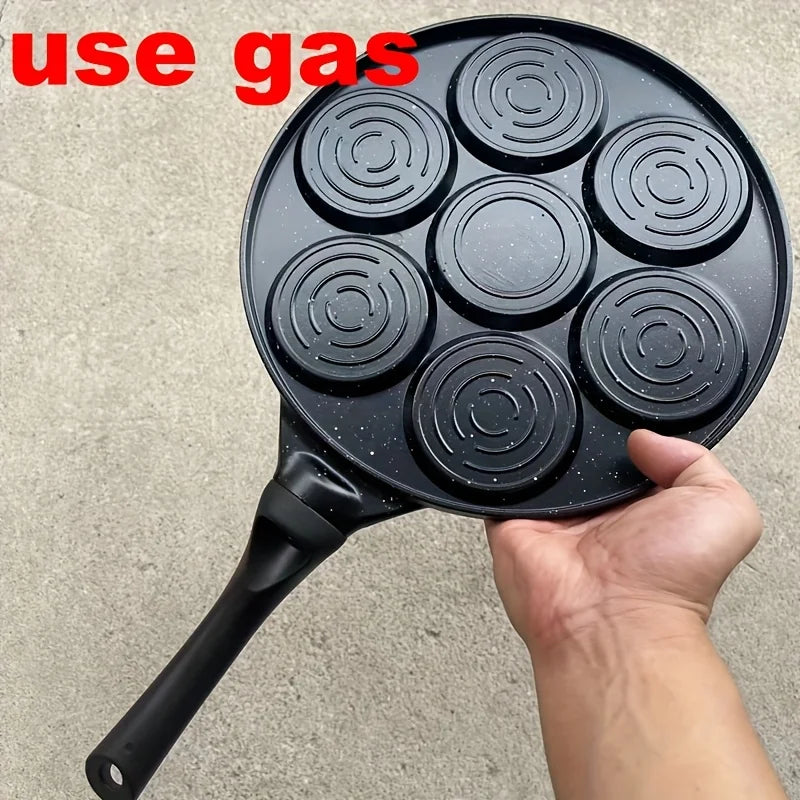 7-Hole Mini Non-Stick Pancake Pan – Aluminum Breakfast Mold for Eggs, Pancakes & Crepes