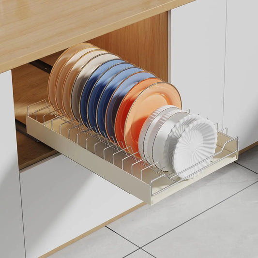 Pull-Out Cabinet Organizer Slide-Out Dish Drying Rack Under-Sink Storage