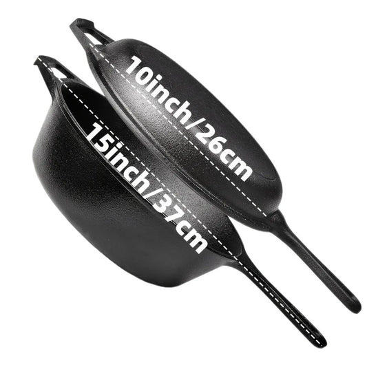 3-Piece Cast Iron Skillet Set 6/8/10" Pre-Seasoned Heavy-Duty Cooking Pans