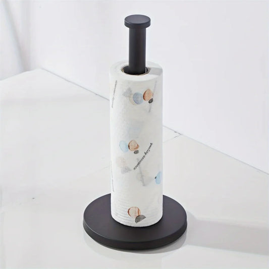 Stainless Steel Paper Towel Holder – Weighted Base Countertop Holder for Kitchen & Bathroom
