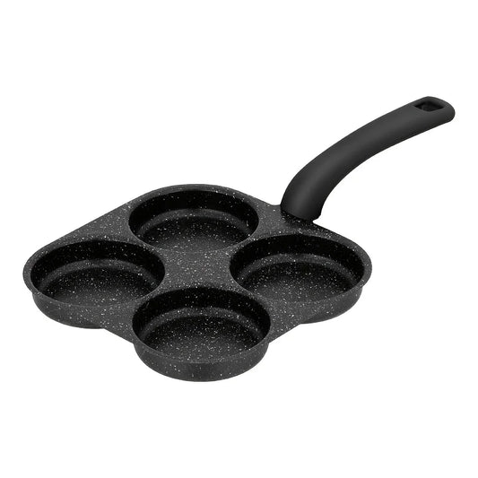 Medical Stone Four-Hole Omelette Pan – Non-Stick Flat Egg, Dumpling & Burger Frying Pan