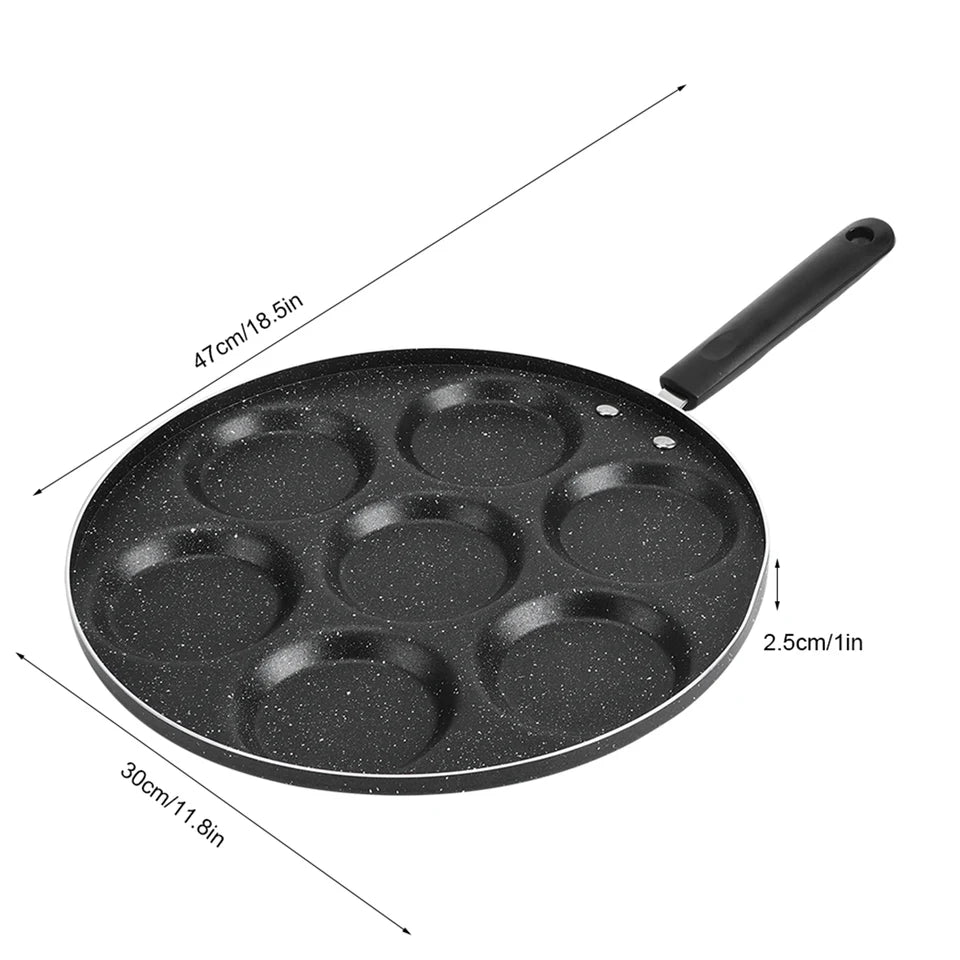 7-Hole Non-Stick Frying Pan – Egg, Burger & Breakfast Mold Cookware for Easy Home Cooking