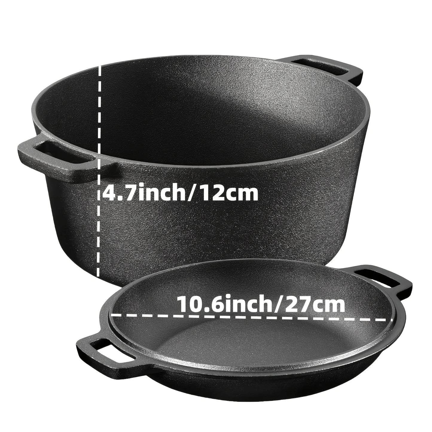 3-Piece Cast Iron Skillet Set 6/8/10" Pre-Seasoned Heavy-Duty Cooking Pans