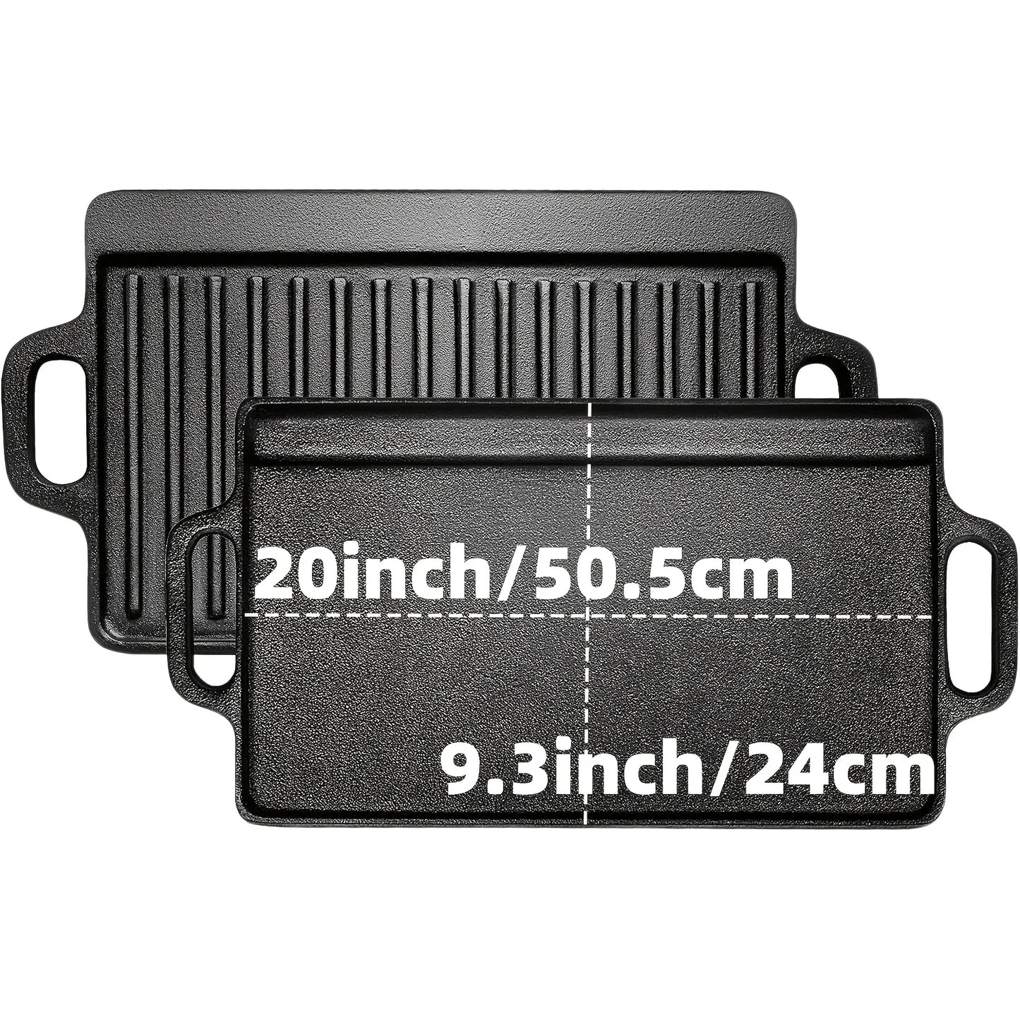 3-Piece Cast Iron Skillet Set 6/8/10" Pre-Seasoned Heavy-Duty Cooking Pans