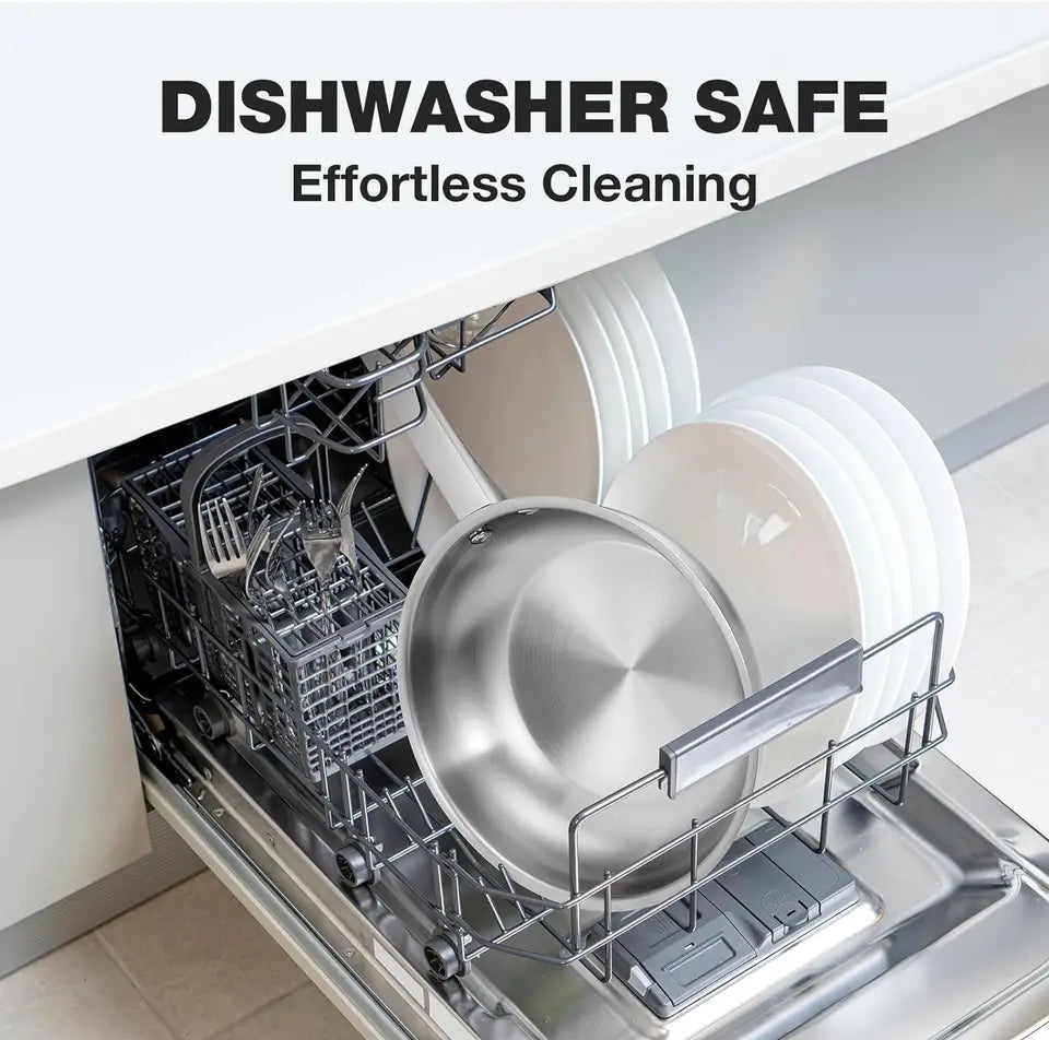 KOCH SYSTEME CS Stainless Steel Frying Pan 20cm/30cm Tri-Ply PFAS-Free