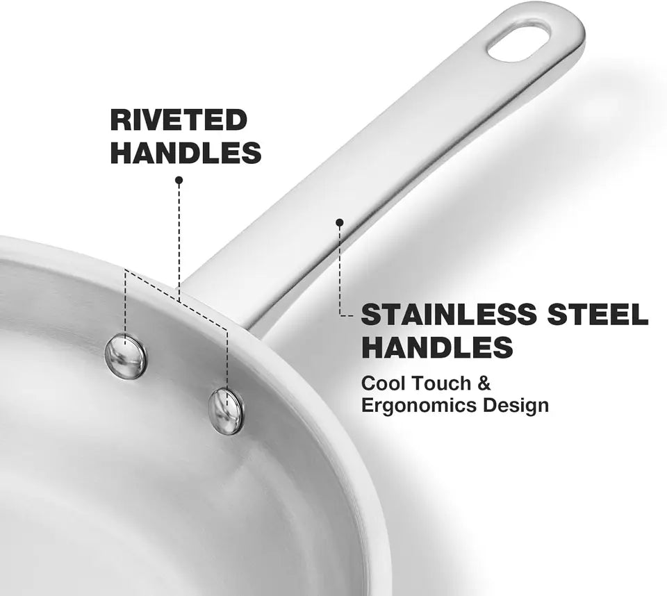 KOCH SYSTEME CS Stainless Steel Frying Pan 20cm/30cm Tri-Ply PFAS-Free