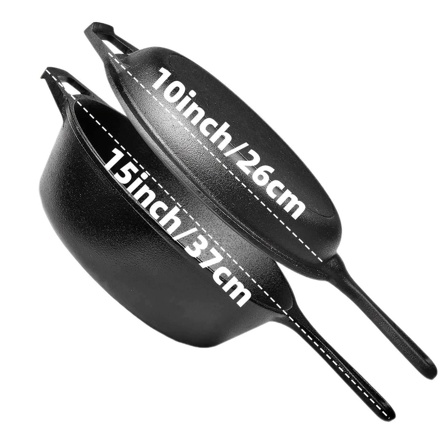 3-Piece Cast Iron Skillet Set 6/8/10" Pre-Seasoned Heavy-Duty Cooking Pans