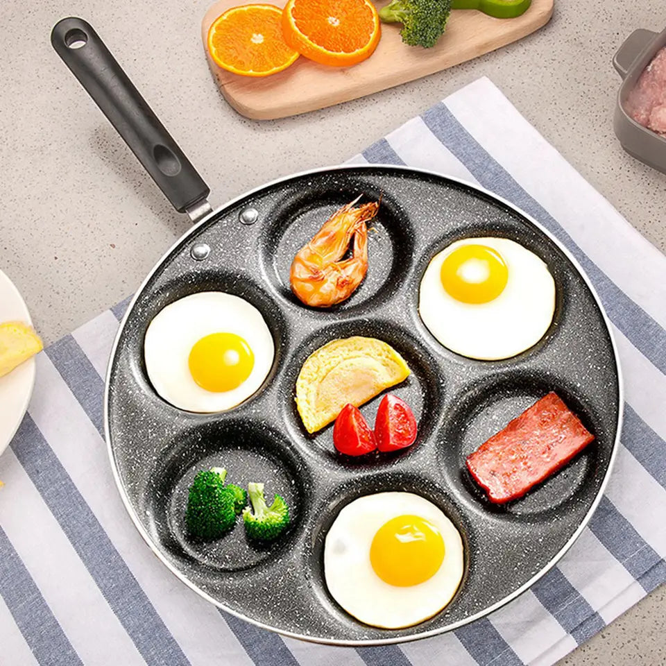 7-Hole Non-Stick Frying Pan – Egg, Burger & Breakfast Mold Cookware for Easy Home Cooking